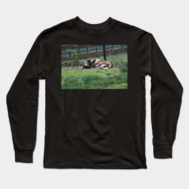 African Wild Dog Long Sleeve T-Shirt by MarieDarcy